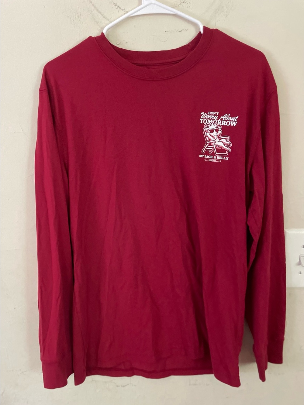 GOAT USA Red Graphic Long Sleeve T-Shirt Men's